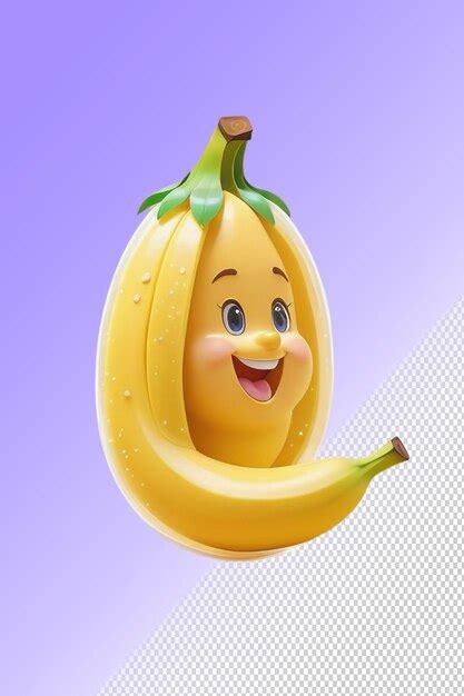 Premium PSD | A banana with a face that says banana