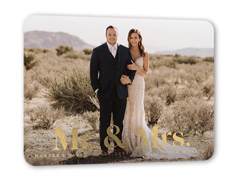 Mr And Mrs Modern 5x7 Personalized Foil Card By Yours Truly Shutterfly