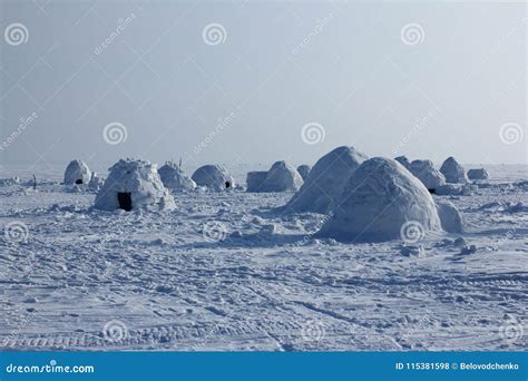 Igloo. Eskimos village. stock photo. Image of north - 115381598