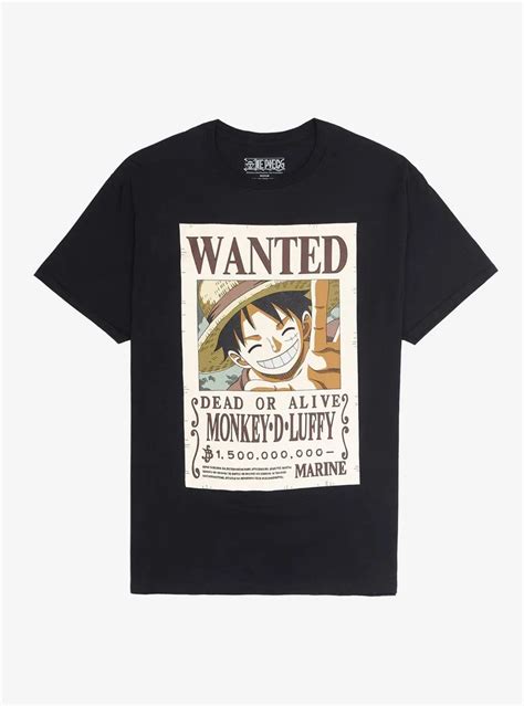 Hot Topic One Piece Luffy Wanted Poster T Shirt Hamilton Place