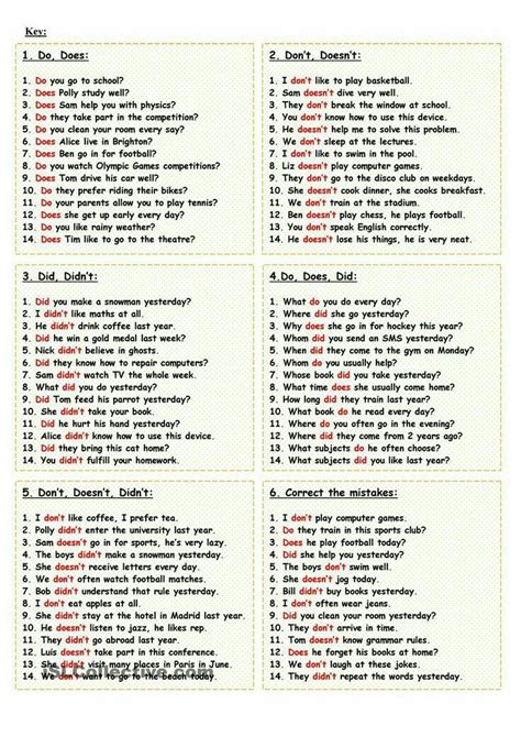 Do does did sentences 50 examples – Artofit 