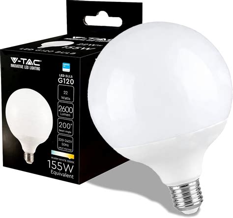 V Tac Lampadina Led Globo Con Chip Samsung E Attacco Edison E W