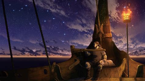 vinland saga night voyage stunning hd anime wallpaper