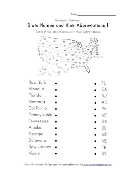 Printable State Abbreviations