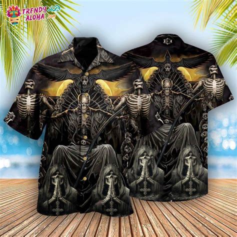 Skull Grim Reaper Dark Hawaiian Shirt Trendy Aloha Trendy Aloha