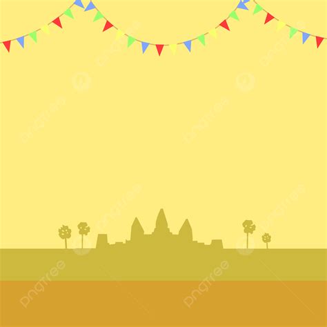 Khmer Angkor Wat Background Vector, Khmer, Angkor Wat, Festival ...