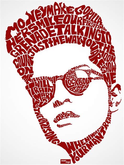 Bruno Mars | Typography portrait, Typographic portrait, Creative typography