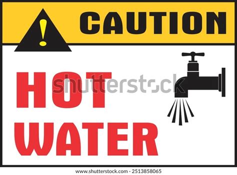 Caution Hot Water Poster Vector Image Stock Illustration 2513858065 Shutterstock