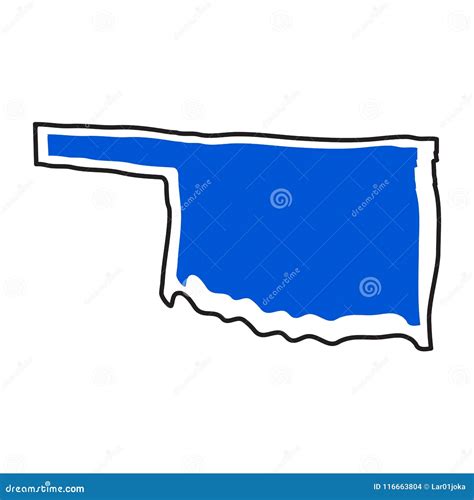 Isolated Map of the State of Oklahoma Stock Vector - Illustration of ...