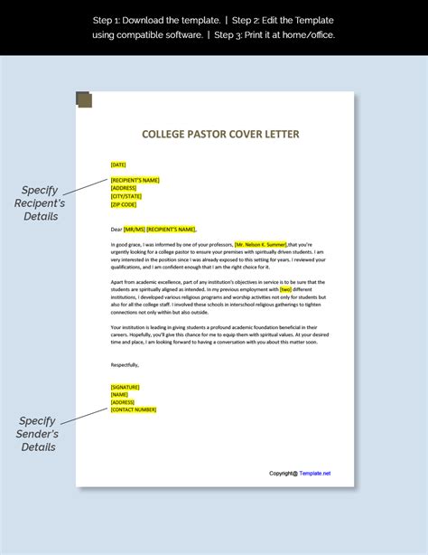 Sample Cover Letter For Pastor Position