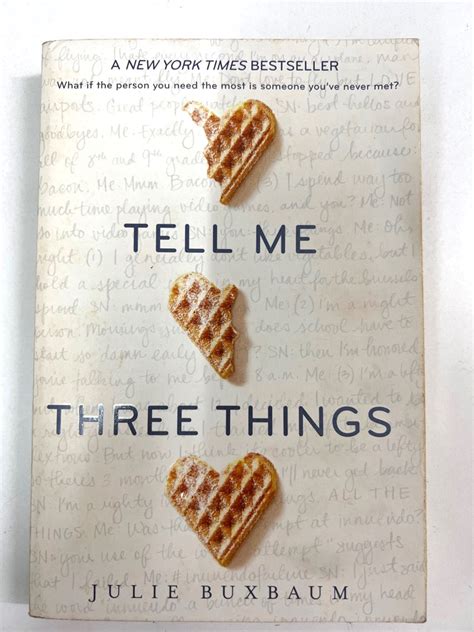 Tell Me Three Things Julie Buxbaum Hobbies And Toys Books And Magazines