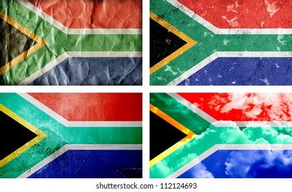 South Africa Grunge Flag Set On Stock Vector Royalty Free