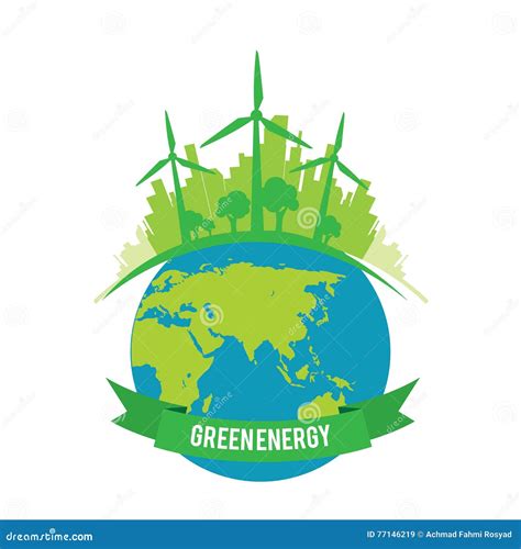 Green Energy Tech Eco Environment Friendly Technology Stock Vector