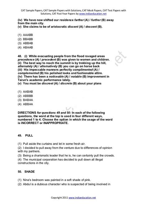 Cat Sample Paper 1