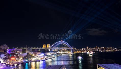 Illuminated Lights on Sydney Harbour Bridge at Vivid Sydney is an Annual Festival of Light ...