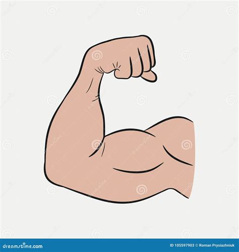 Biceps Hands Strong Arm Trained Muscles Vector Stock Vector