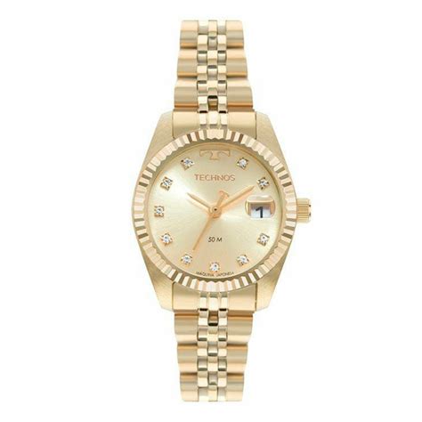 Rel Gio Technos Feminino Riviera Dourado Gl Ig D Submarino