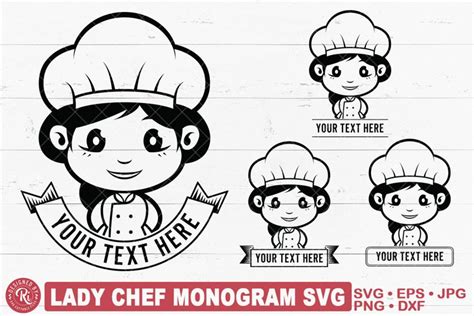 Lady Chef Monogram Svg Kitchen Logo Cooking 2243422