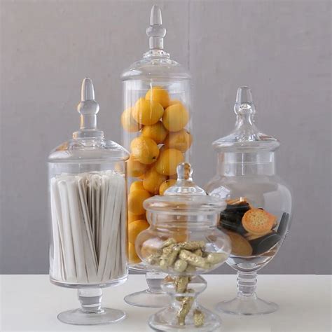 4 Piece Kitchen Glass Apothecary Jar Set Glass Apothecary Jars