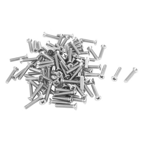 M3x16mm Metric Cross Flat Head Countersunk Bolts Machine Screws 100pcs