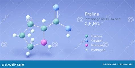 Proline Molecular Structure Proline Skeletal Chemical Formula