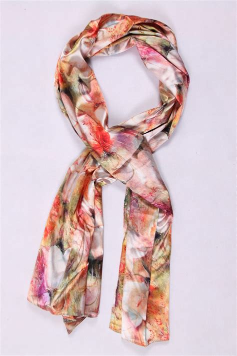 Foulard Soie R Versible Orange Foulard Femme Foulard Femme