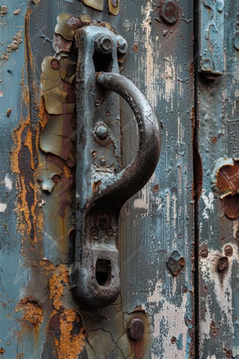 premium photo  rusted metal door   latch suitable