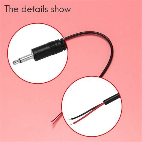 Pcs Replacement Male Plug To Bare Wire Open End Pole Mono Inch