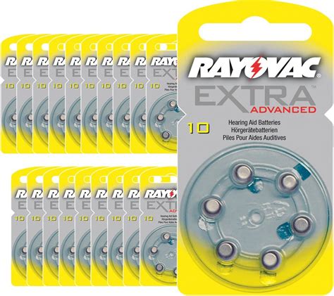 120 Piles Auditives Rayovac 10 Extra Advanced Pile Auditive PR70