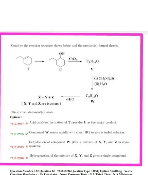 Consider The Reaction Sequence Shown Below And The Product S Formed Ther