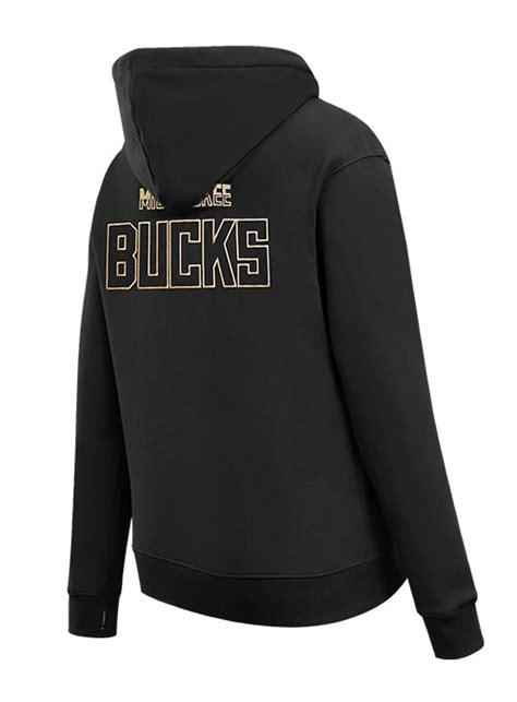 Women's Pro Standard Black & Gold Milwaukee Bucks Hooded Sweatshirt ...