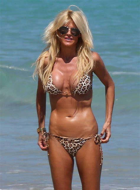 Victoria Silvstedt Wearing Leopard Print Bikini On Miami Beach GotCeleb