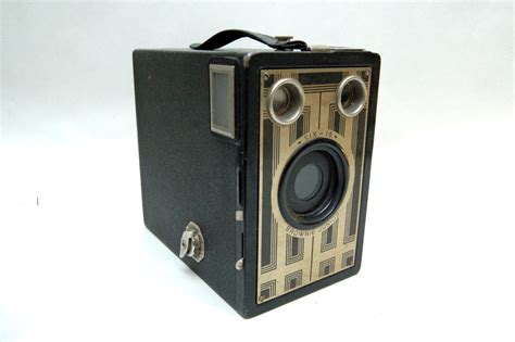 Antique Kodak Six 16 Brownie Jr Art Deco Box Camera With Hand Strap