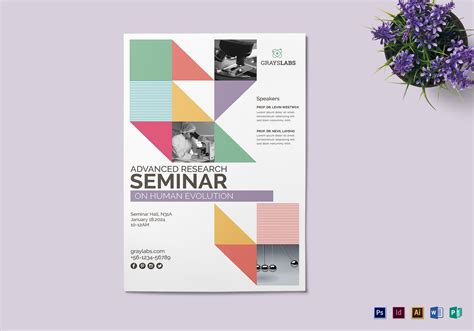 Seminar Poster Design Template In Psd Word Publisher Illustrator