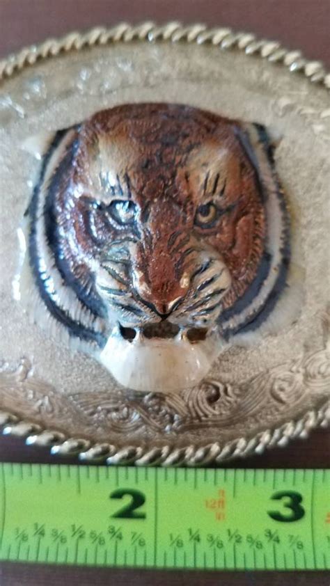 Bengal Tiger Stunning 3d Tiger Gold Belt Buckle Raint Gem