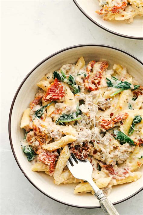 Creamy Tuscan Sausage Pasta Yummy Recipe