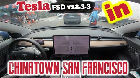 Tesla Fsd Supervised V12 3 3 In Chinatown San Francisco Youtube