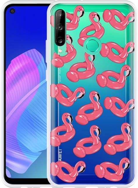 Huawei P40 Lite E Hoesje Inflatable Flamingos Designed By Cazy Bol