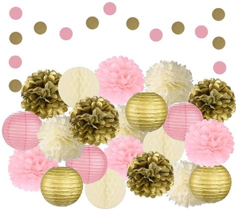 Epiqueone Pc Pink Gold And Ivory Decorative Party Decoration Kit