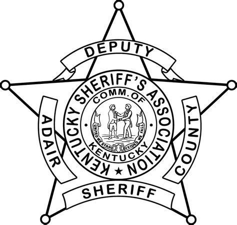 Artstation Adair County Deputy Sheriff Star Svg Badge Vector Line Art