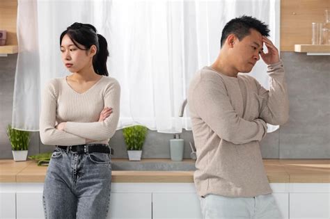 Premium Photo Sad Japanese Husband And Wife Experiencing Difficulties