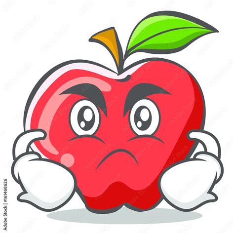 Angry Apple Cartoon Character Design Stock Vector Adobe Stock