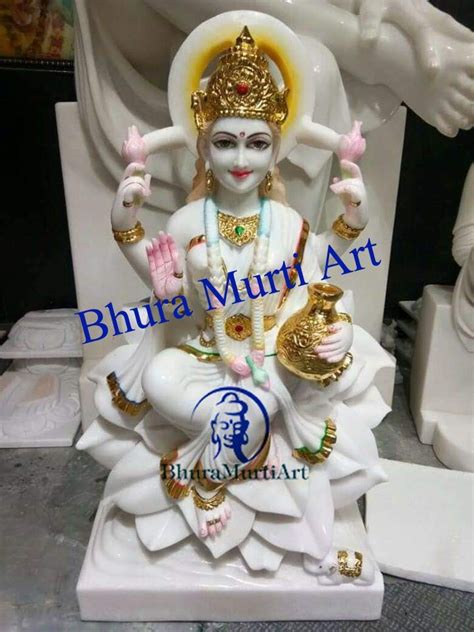 Plain Hindu White Marble Laxmi Statue For Worship Size 1 5 Feet At