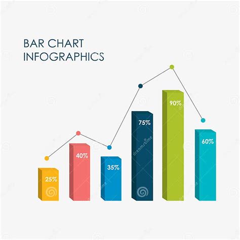 Bar Chart Infographics Elements 3d Vector Flat Design Full Color Stock