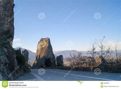 Hanging Monastery At Meteora Of Kalampaka In Greece The Meteora Area