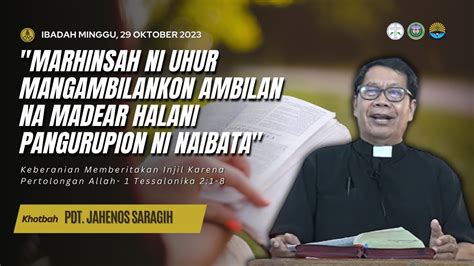 LIVE Ibadah Minggu 29 Oktober 2023 Pdt Jahenos Saragih YouTube