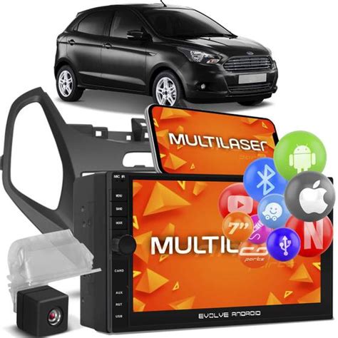 Central Multim Dia Ford Ka Sedan Evolve Infinity Multilaser Mp Preto