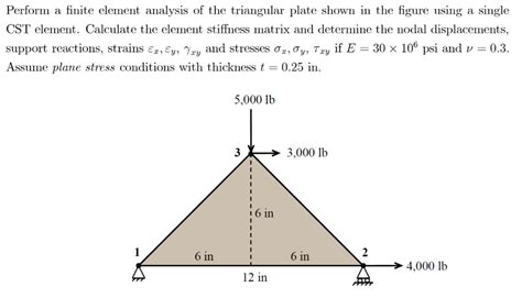 Solved Perform A Finite Element Analysis Of The Triangular Chegg