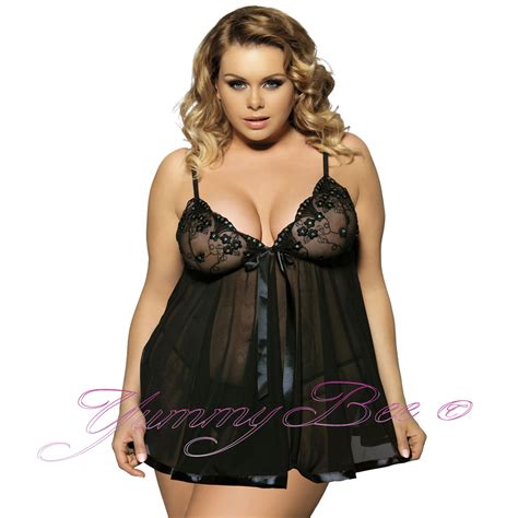 Babydoll Sexy Lingerie Women Nightwear Plus Size Negligee Baby