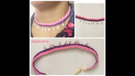 Beautiful Choker With Cotton Thread Silk Thread Choker Diy Youtube